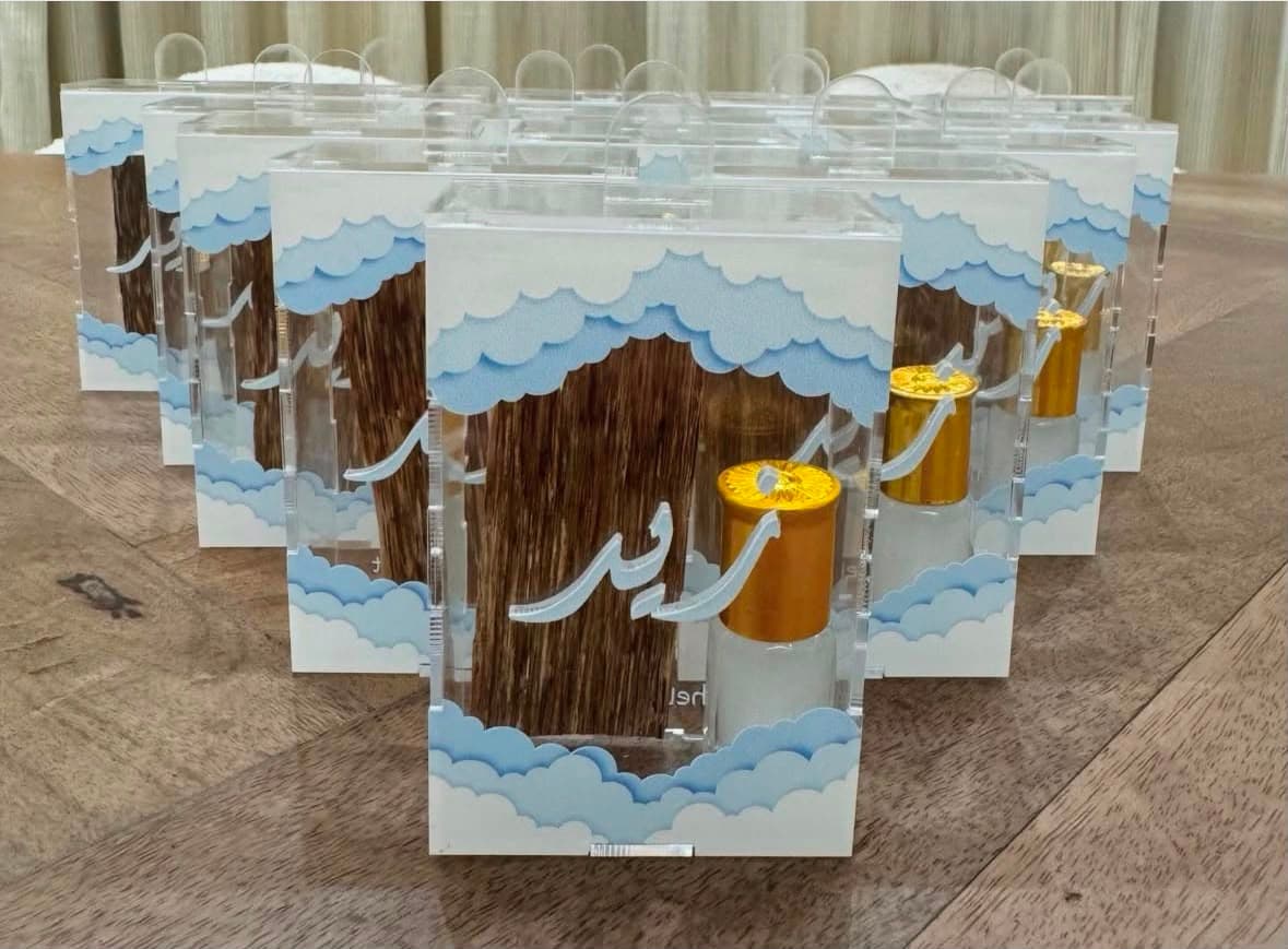 Branded drink gifts arranged for an event