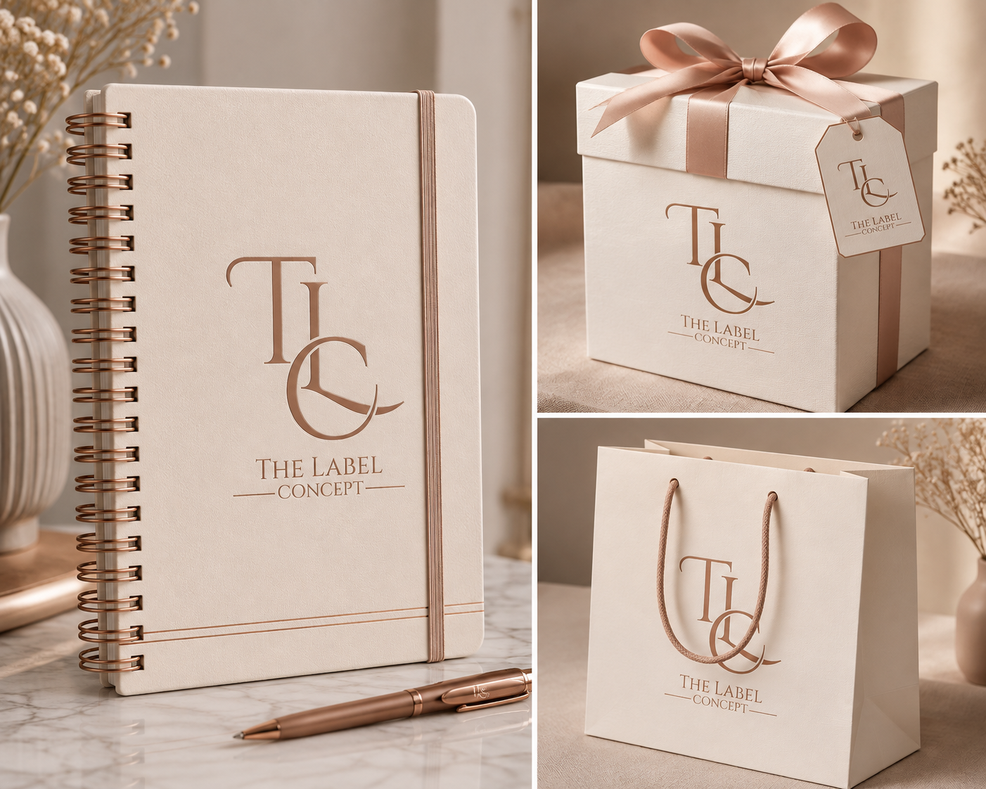 TLC ribbon-wrapped gift box detail